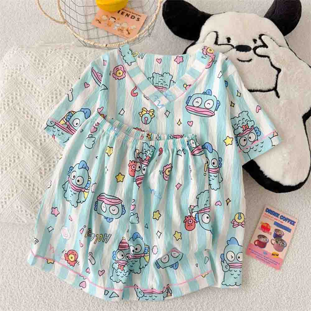 Winter Clothing Items - Sanrio Hangyodon Women's Pajama Set Kawaii