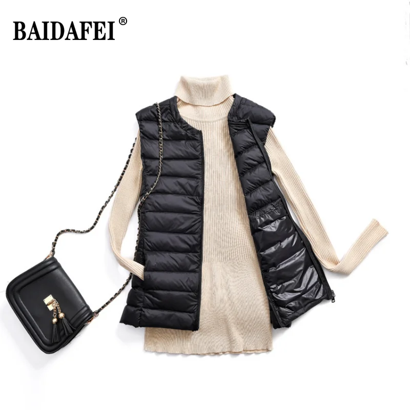 Down Vest Ultralight - Oversized 5XL 6XL 7XL Female O-Neck