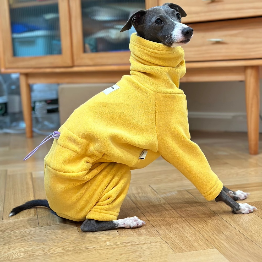 Winter Clothing For Dogs - Warm Yellow Fleece Sweater for Italy