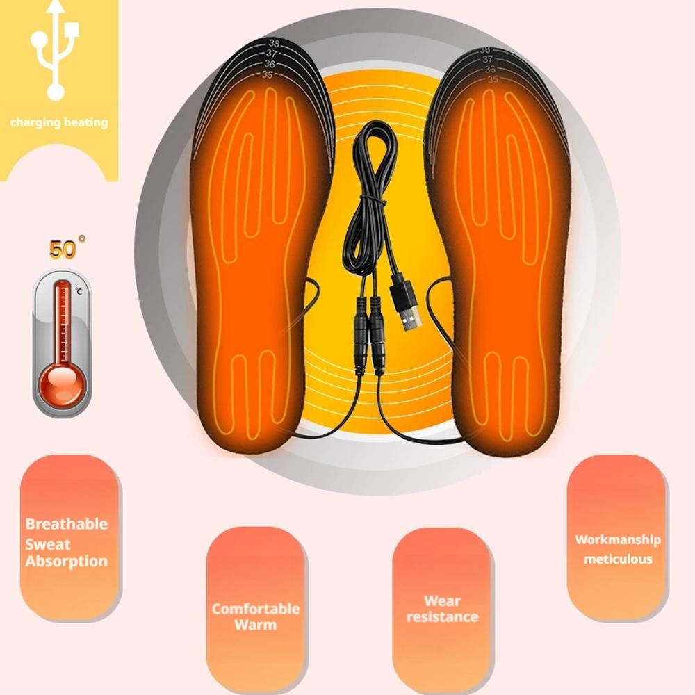 Heated Insole Rechargeable - Heated Insoles, USB Rechargeable Foot Warmer