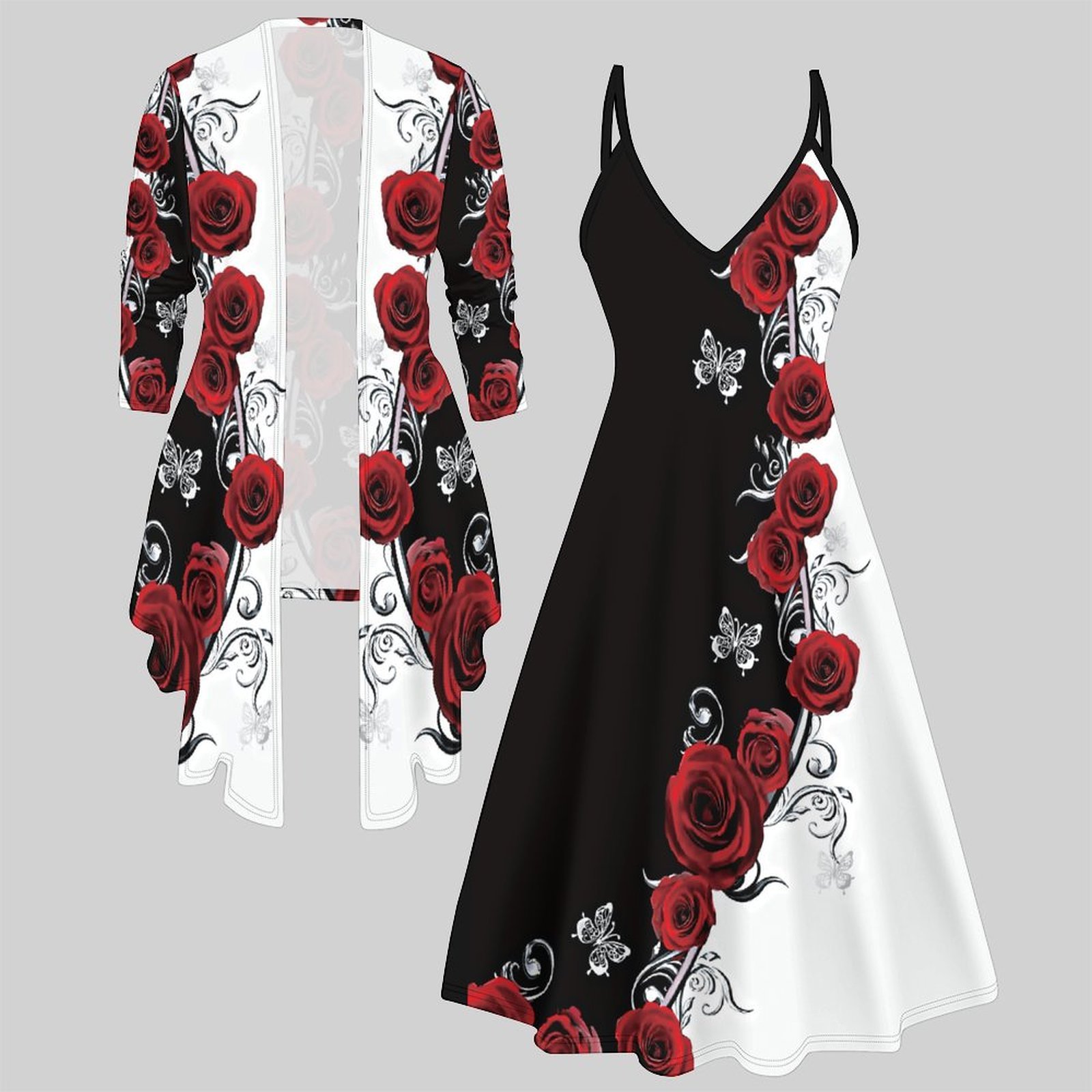 Winter Clothing For Sale - Print Two Piece Set Women Midi