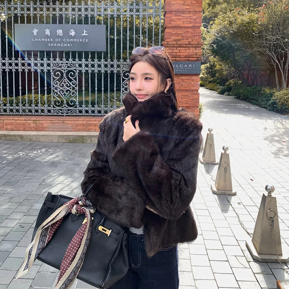 Natural Rabbit Fur Coat Women  - Winter Clothing Wholesale recension och pris
