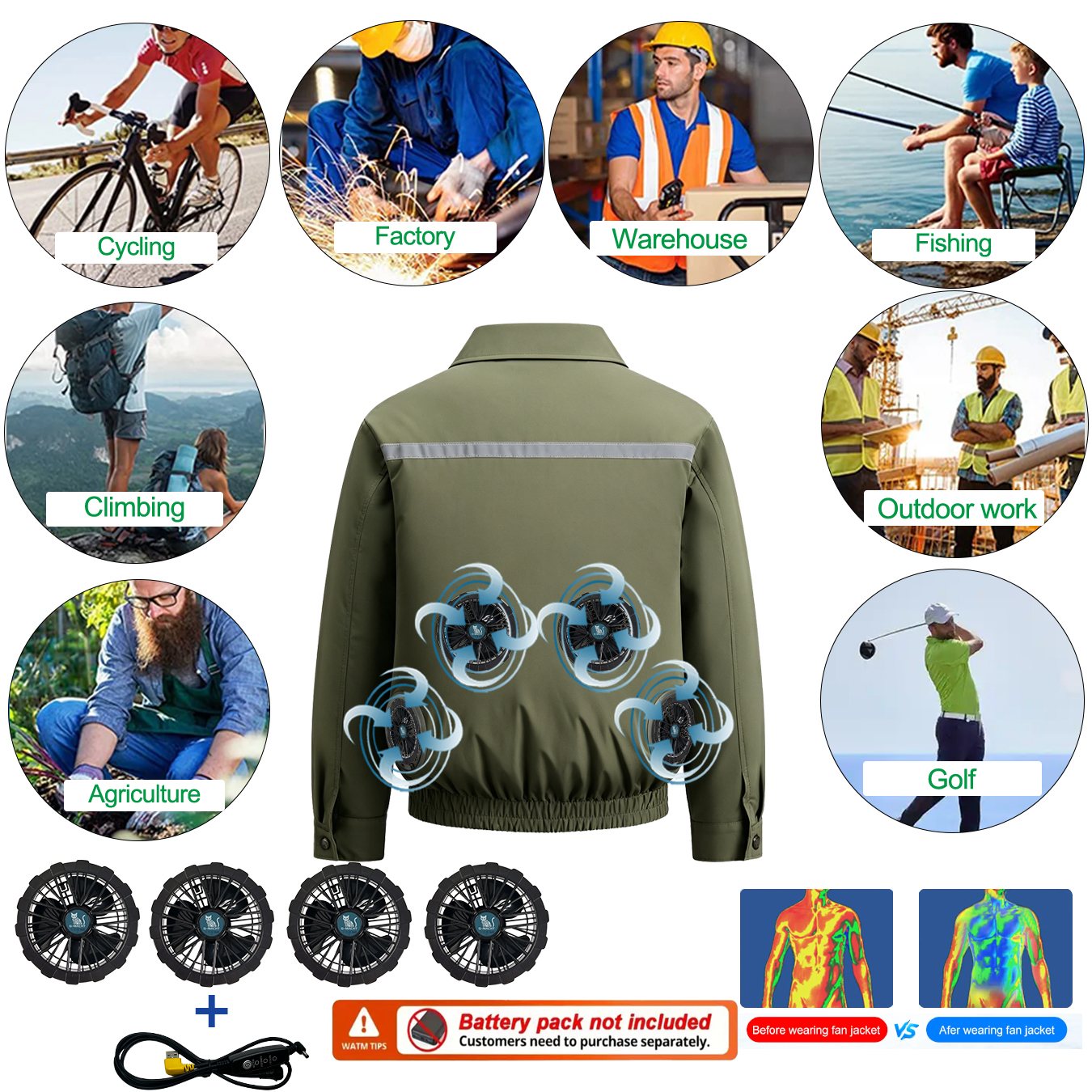 Summer 4 Fans Air Conditioning - Down Vest Ultralight recension och pris