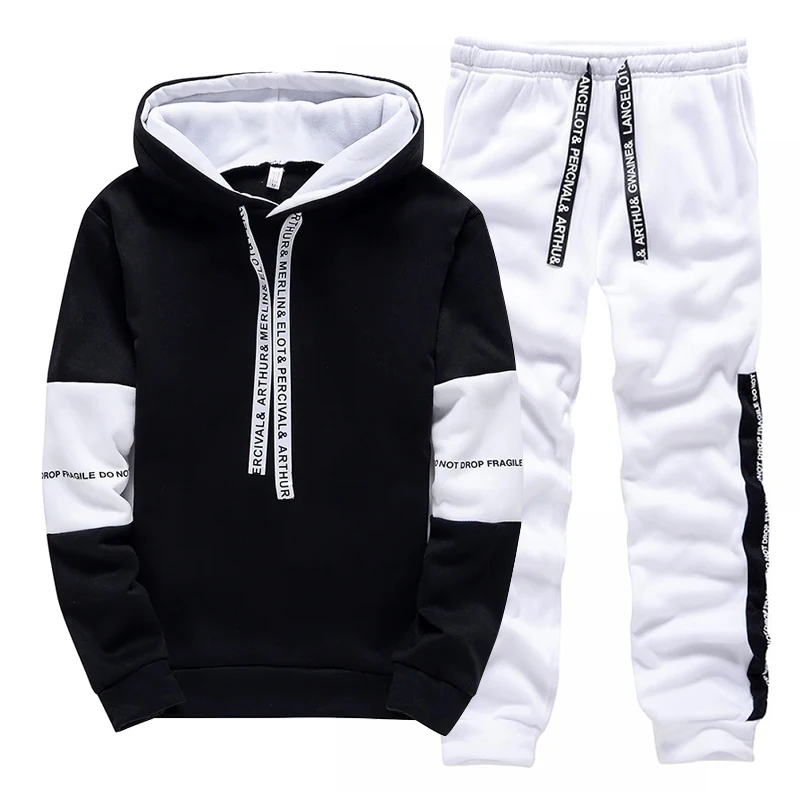 Black White Men's Tracksuit Fa - Winter Clothing Men recension och pris
