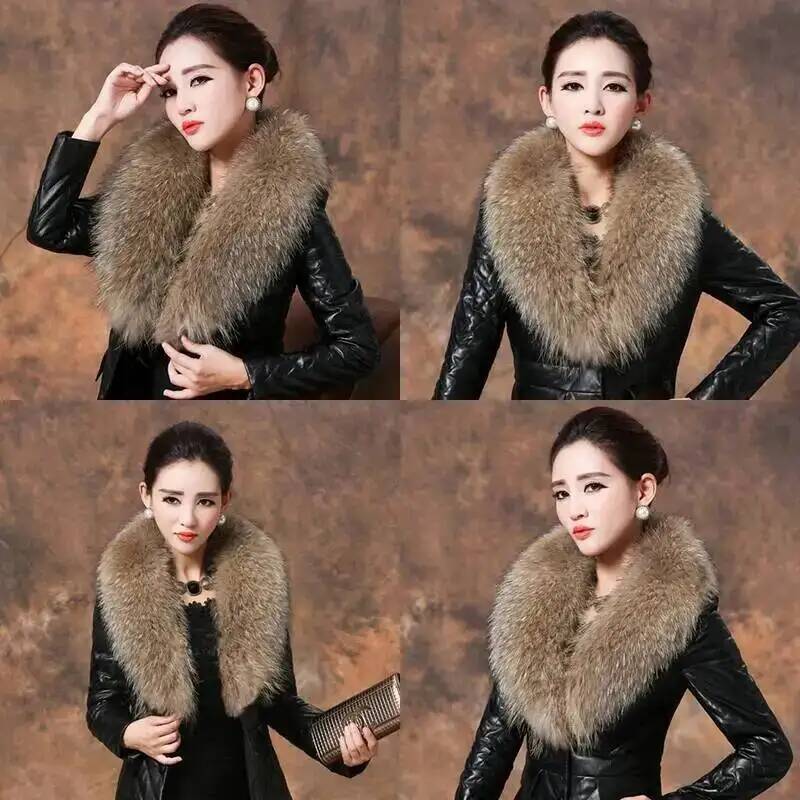 Natural Raccoon Fur Collar Rea - Winter Clothing Items recension och pris