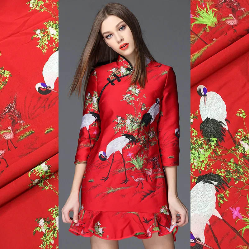 Brocade Jacquard Fabric Autumn - Winter Clothing Wholesale recension och pris