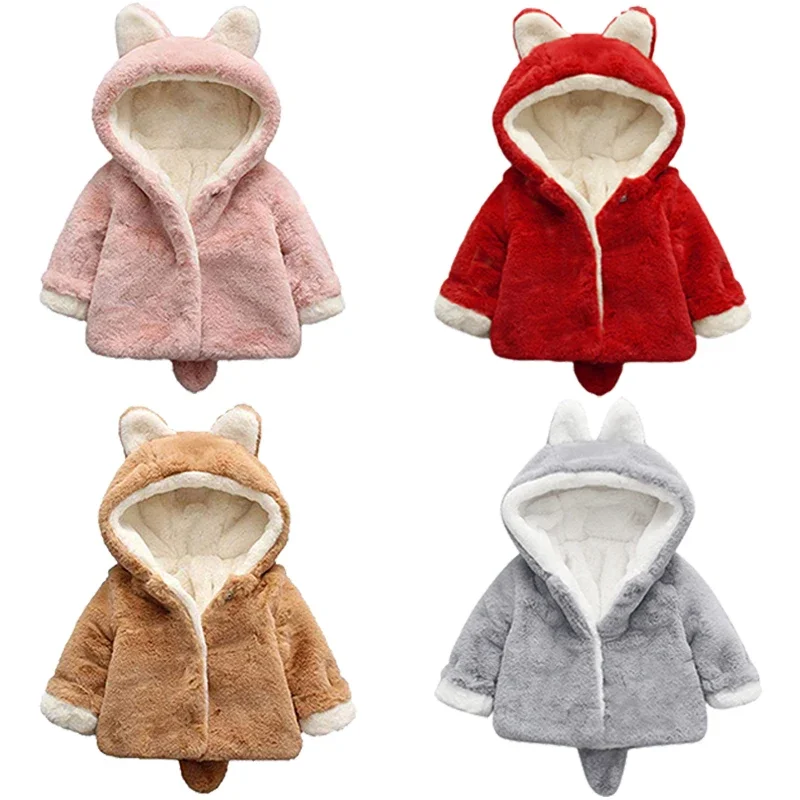 Cute Cat Ears Plush Baby Jacke - Winter Clothing Baby recension och pris