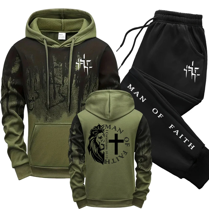 Man of Faith Pattern Men's Set - Winter Clothing Men recension och pris