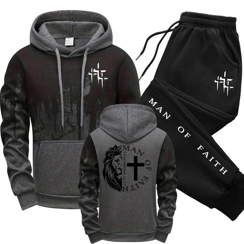 Man of Faith Pattern Men's Set - Winter Clothing Men recension och pris