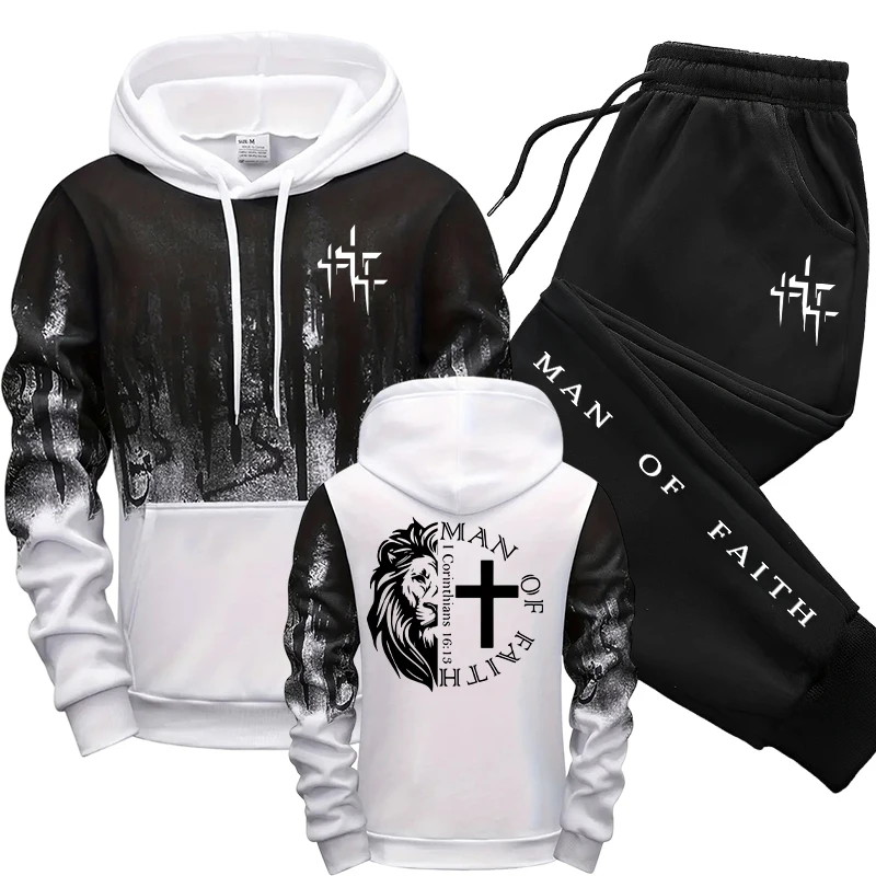 Man of Faith Pattern Men's Set - Winter Clothing Men recension och pris