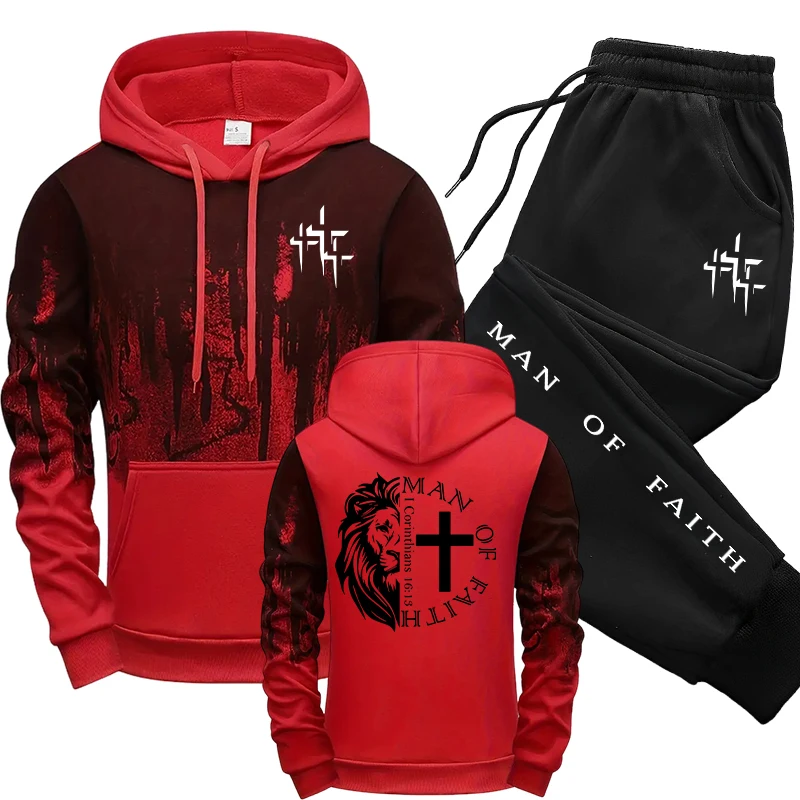 Man of Faith Pattern Men's Set - Winter Clothing Men recension och pris
