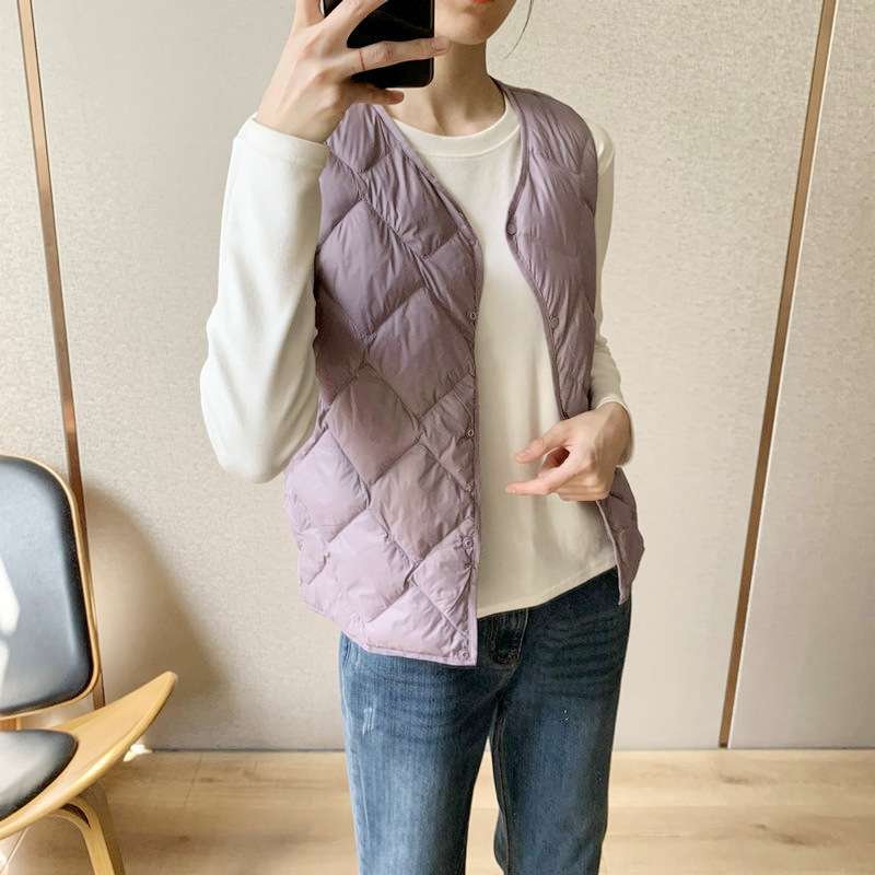 Autumn Winter Women's Down Wai - Down Vest Ultralight recension och pris
