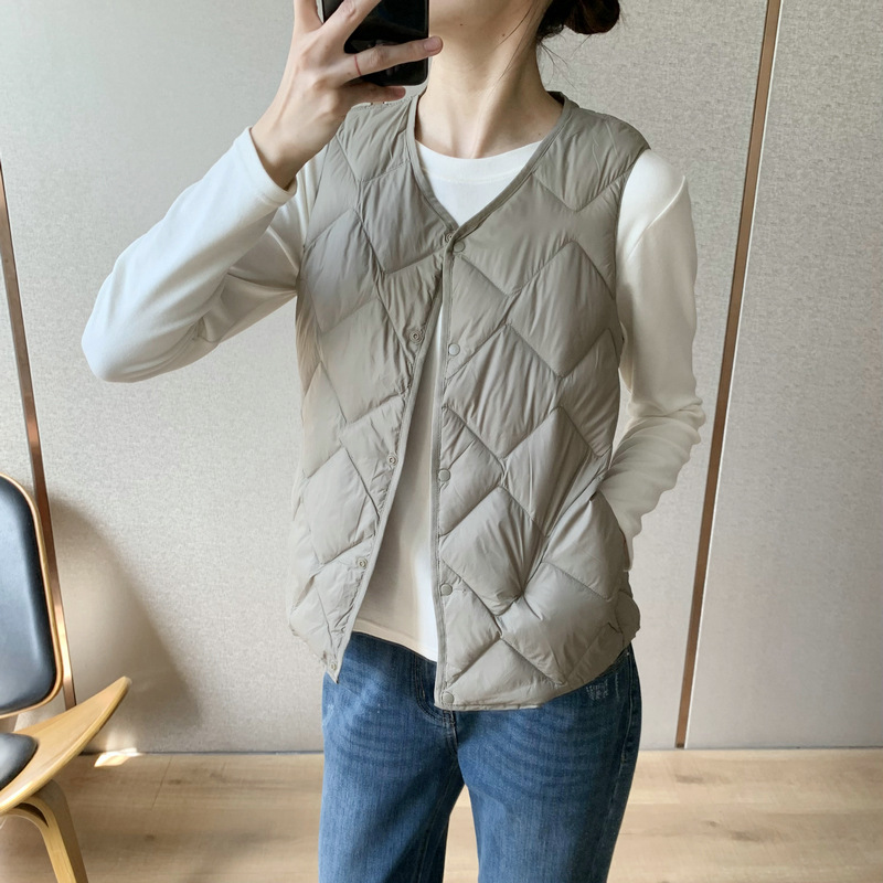Autumn Winter Women's Down Wai - Down Vest Ultralight recension och pris