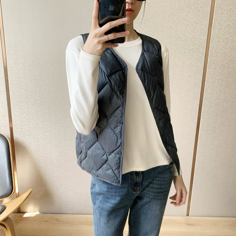 Autumn Winter Women's Down Wai - Down Vest Ultralight recension och pris
