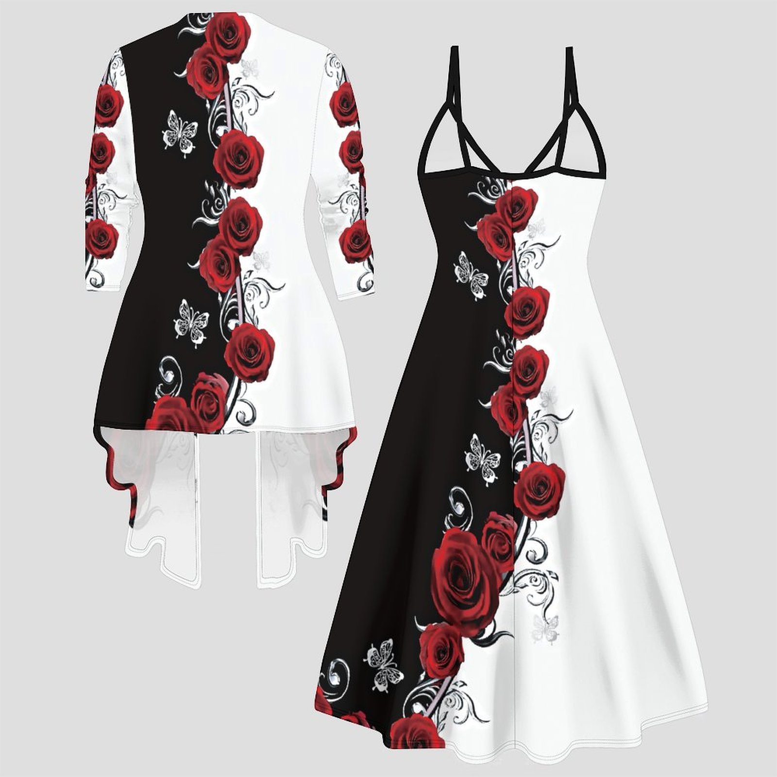Print Two Piece Set Women Midi - Winter Clothing For Sale recension och pris